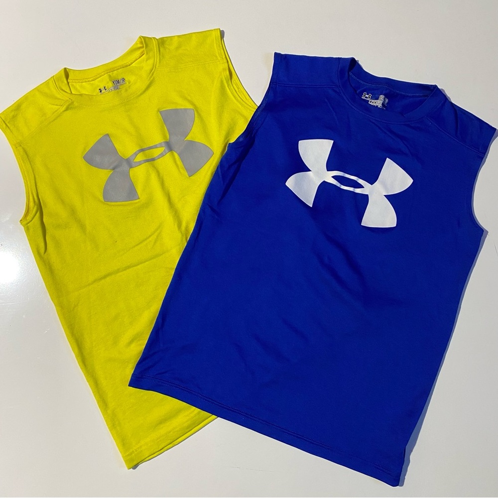 Under Armour Boys Tank Top Shirts Youth Small EUC 2 Tank bundle